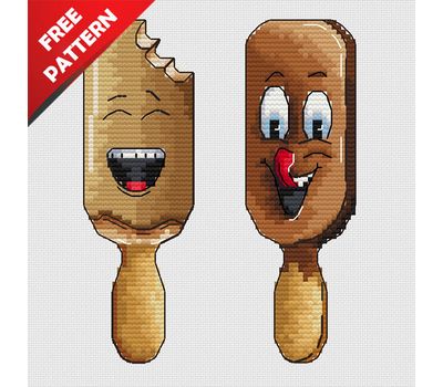 Funny Ice Cream Free cross stitch pattern