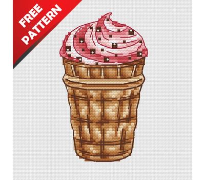 Ice Cream Free cross stitch pattern