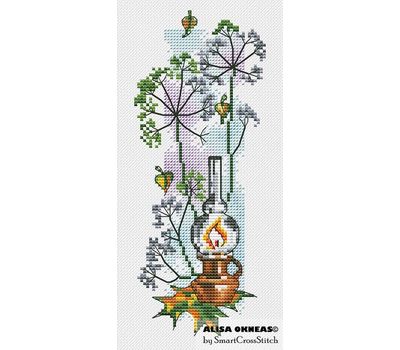 Autumn Lantern & Dill cross stitch pattern