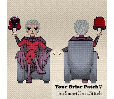 Magneto from X-Men cross stitch