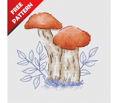 Mushrooms Free cross stitch pattern