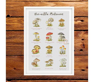 Non-Edible mushrooms cross stitch pattern