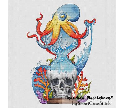 Ocean Skull cross stitch pattern