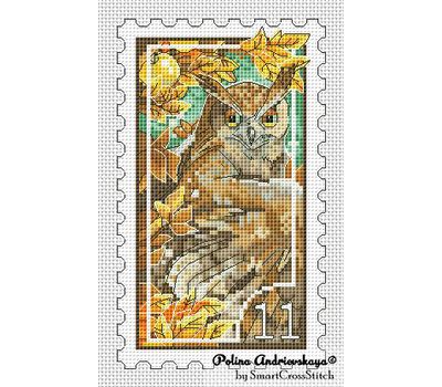 Stamp with Owl cross stitch pattern