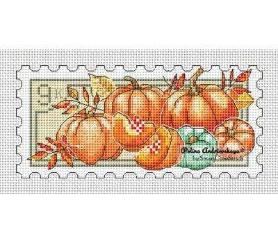 Stamp with Pumpkins cross stitch pattern