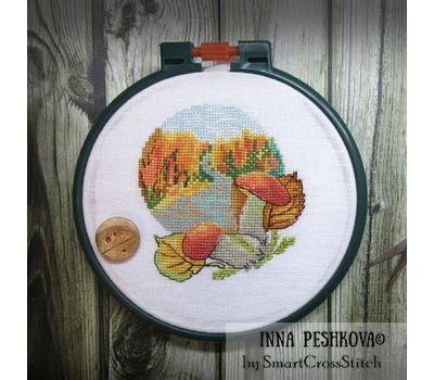 Red Capped Mushrooms cross stitch design