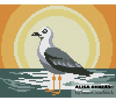 Seagull cross stitch pattern