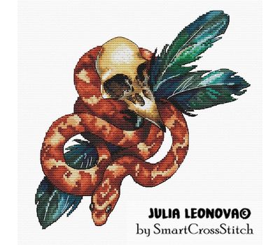 Snake and Skull cross stitch pattern