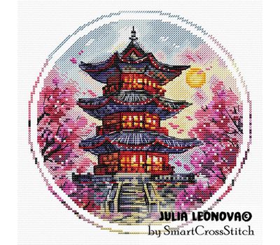 Spring Pagoda cross stitch pattern