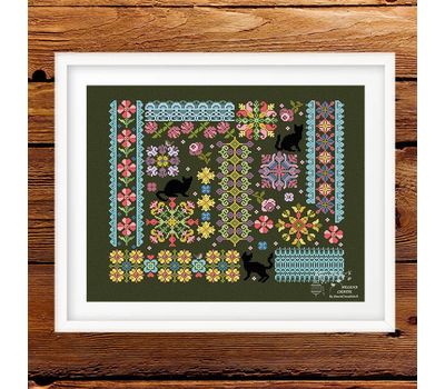 Summer Cats Sampler cross stitch pattern