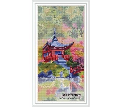 Sunrise Pagoda cross stitch