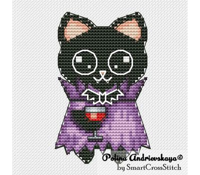 Vampire Cat cross stitch pattern