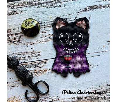 Vampire Cat cross stitch design