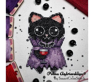 Vampire Cat cross stitch chart