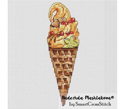 Vanilla Ice Cream Cone Cross stitch pattern