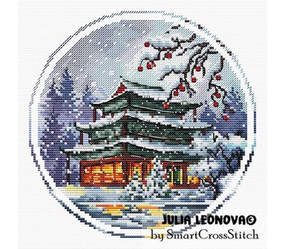 Winter Pagoda cross stitch pattern