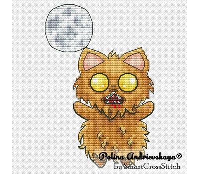 Werewolf Cat cross stitch pattern