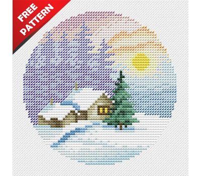 Winter Dawn free cross stitch pattern