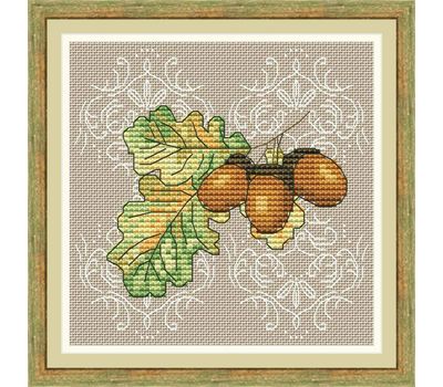 Acorns Free cross stitch