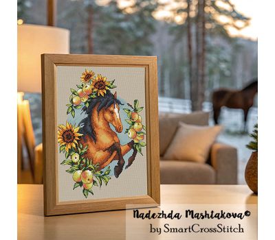 Apple Horse cross stitch pattern