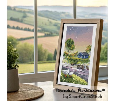 August Rural Landscape cross stitch pattern
