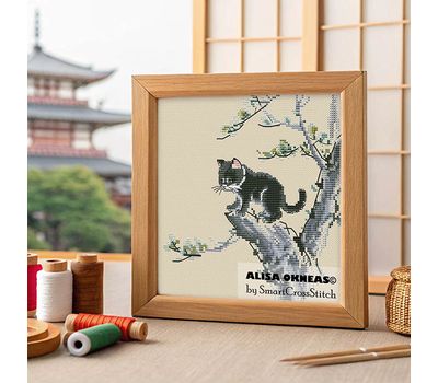 Black kitten cross stitch pattern