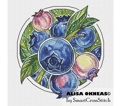 Blueberry Botanica cross stitch pattern