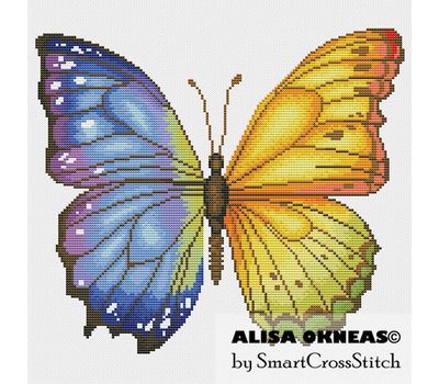 Day-Night butterfly2 cross stitch -Night butterfly2 cross stitch