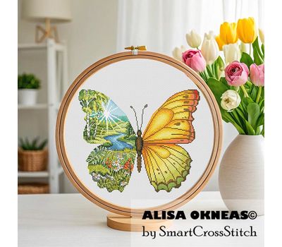 Day Butterfly cross stitch pattern