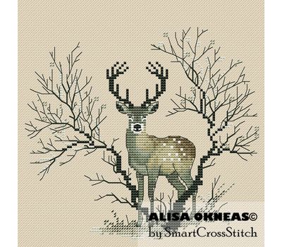 Deer and Tree cross stitch