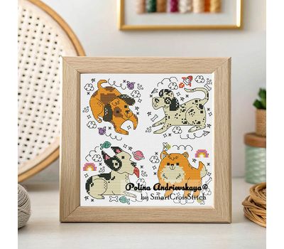 Dreaming Dogs cross stitch pattern