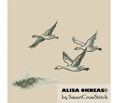 Geese minimalistic cross stitch