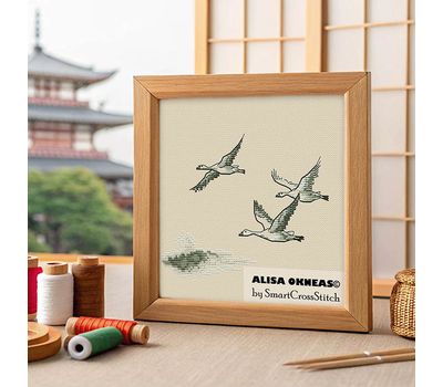 Geese minimalistic cross stitch pattern