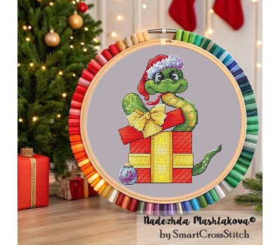Xmas Snake cross stitch pattern