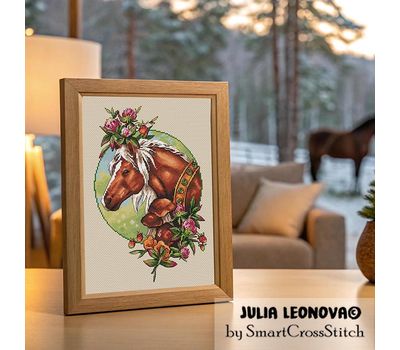 July Horse cross stitch pattern
