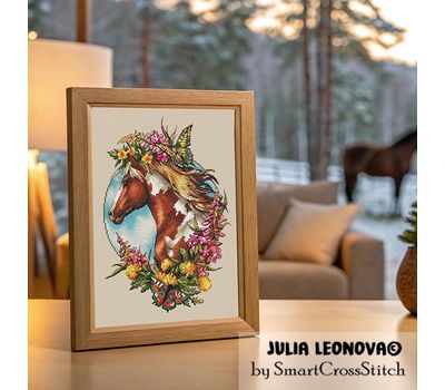 June Horse cross stitch pattern