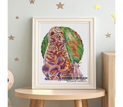 Mowgli cross stitch pattern