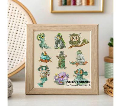 Mythical beasts cross stitch pattern