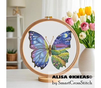 Night Butterfly cross stitch pattern