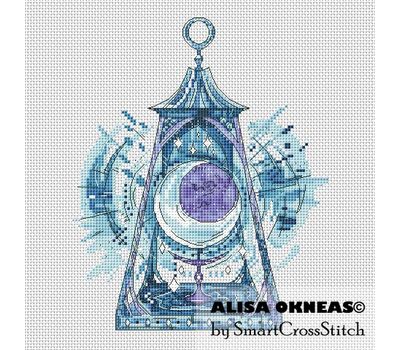 Night lantern cross stitch pattern