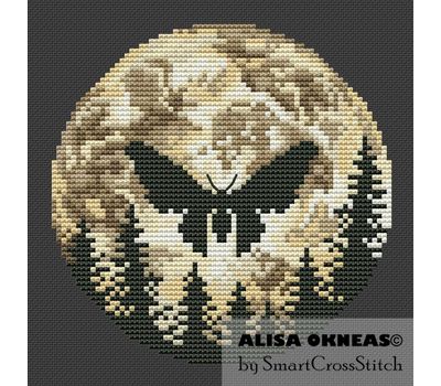 Night Moth cross stitch