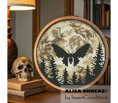 Night Moth cross stitch pattern