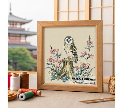 Orient Owl cross stitch pattern