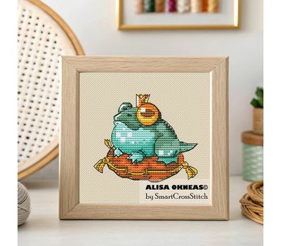 Toad prince cross stitch pattern