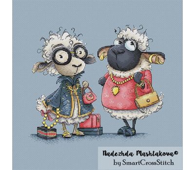 Isolde and Matilda Sheep cross stitch
