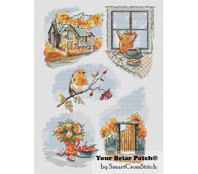 Autumn Tea Sampler cross stitch