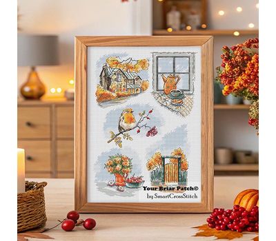 Autumn Tea Sampler cross stitch pattern