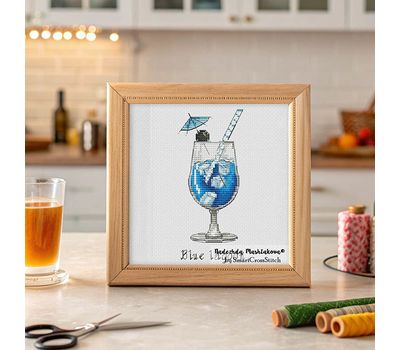 Blue Lagoon Cocktail cross stitch pattern