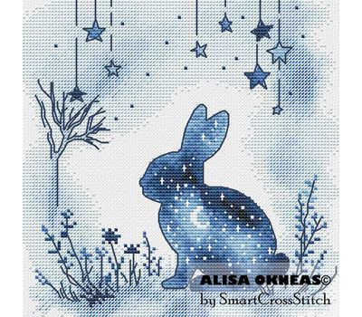 Blue hare cross stitch