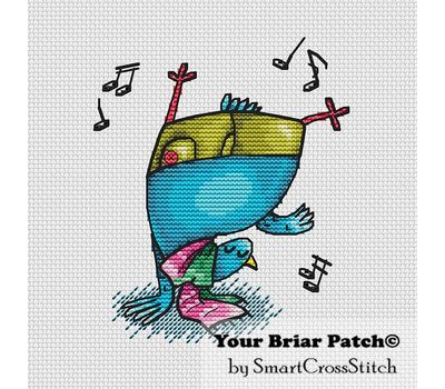 Breakdancing Bird Funny cross stitch